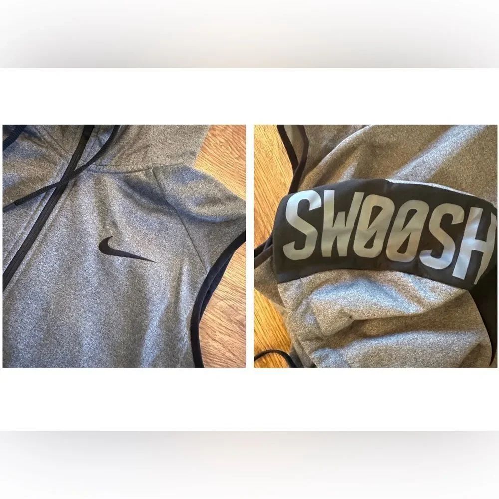 Nike Swoosh Men’s Size XL Gray Dri-Fit Hoodie Vest